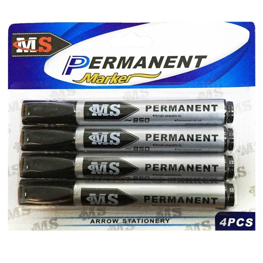 Black Permanent Markers 4pk Bullet Tips