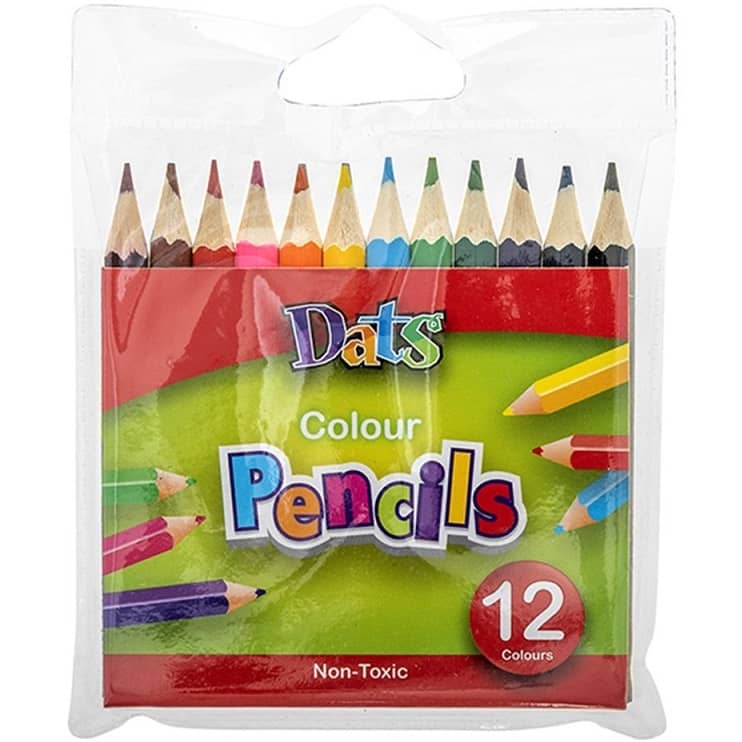 Mini Colour Pencils 12pk Assorted Colours