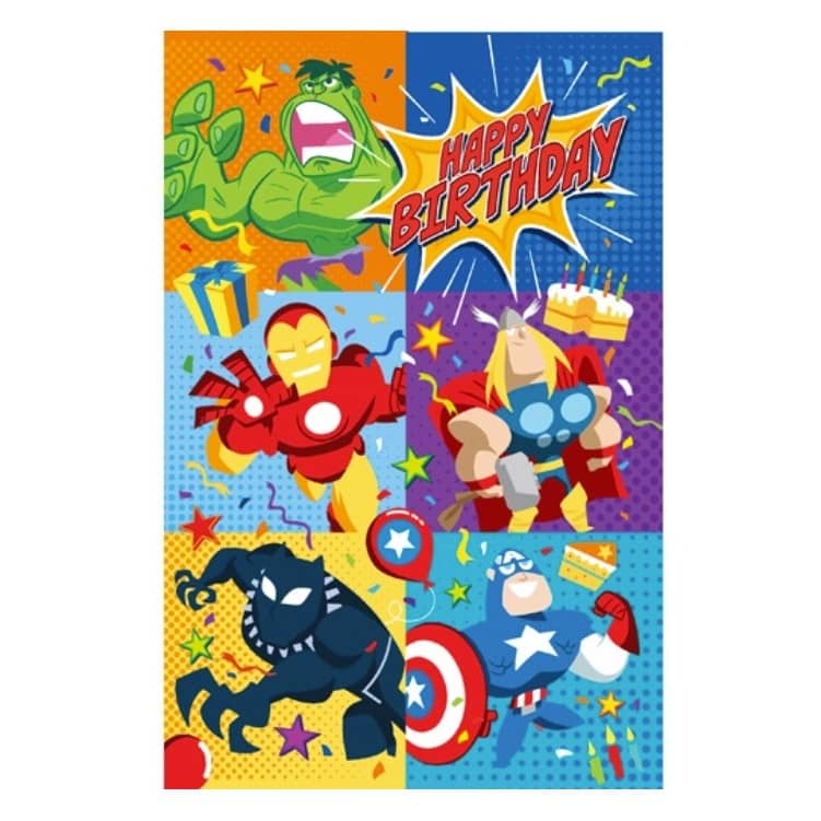Avengers Birthday Card 11.5cm x 18cm With Blue Envelope - Party Owls