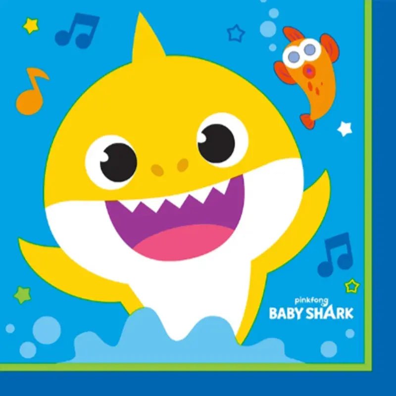 Baby Shark Lunch Napkins 16pk Serviettes - Party Owls