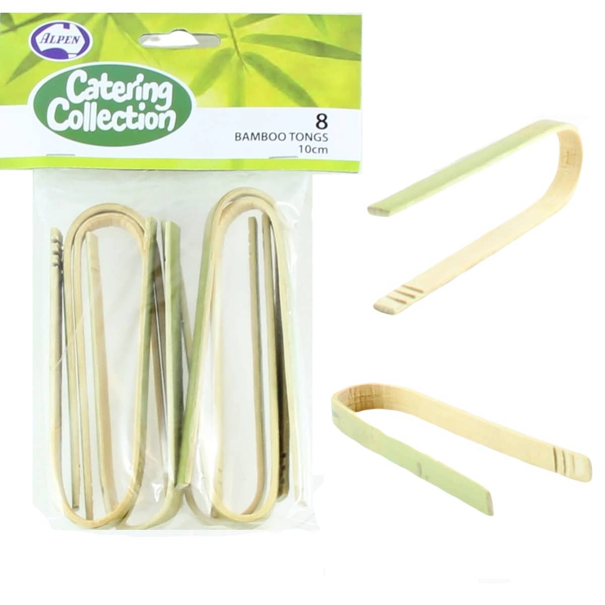 Bamboo Tongs 10cm 8pk Eco-Friendly - Party Owls