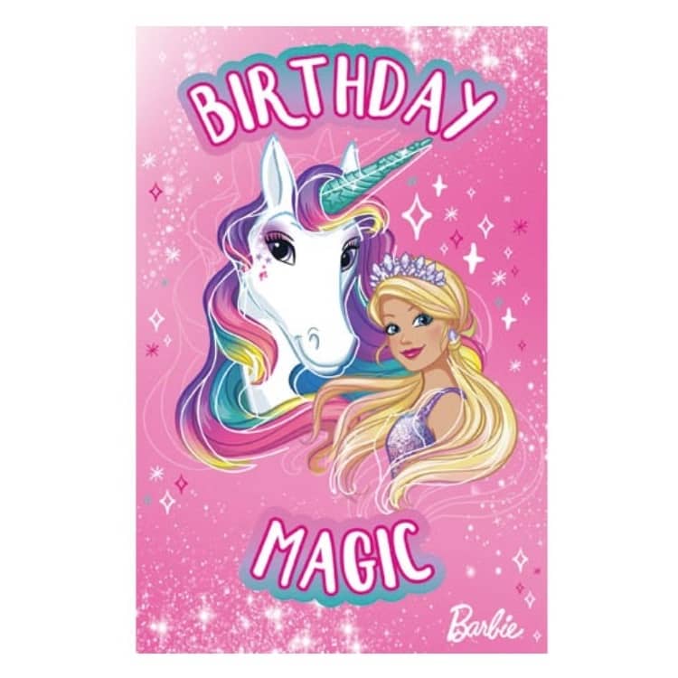 Barbie Birthday Card 11.5cm x 18cm With Pink Envelope - Party Owls