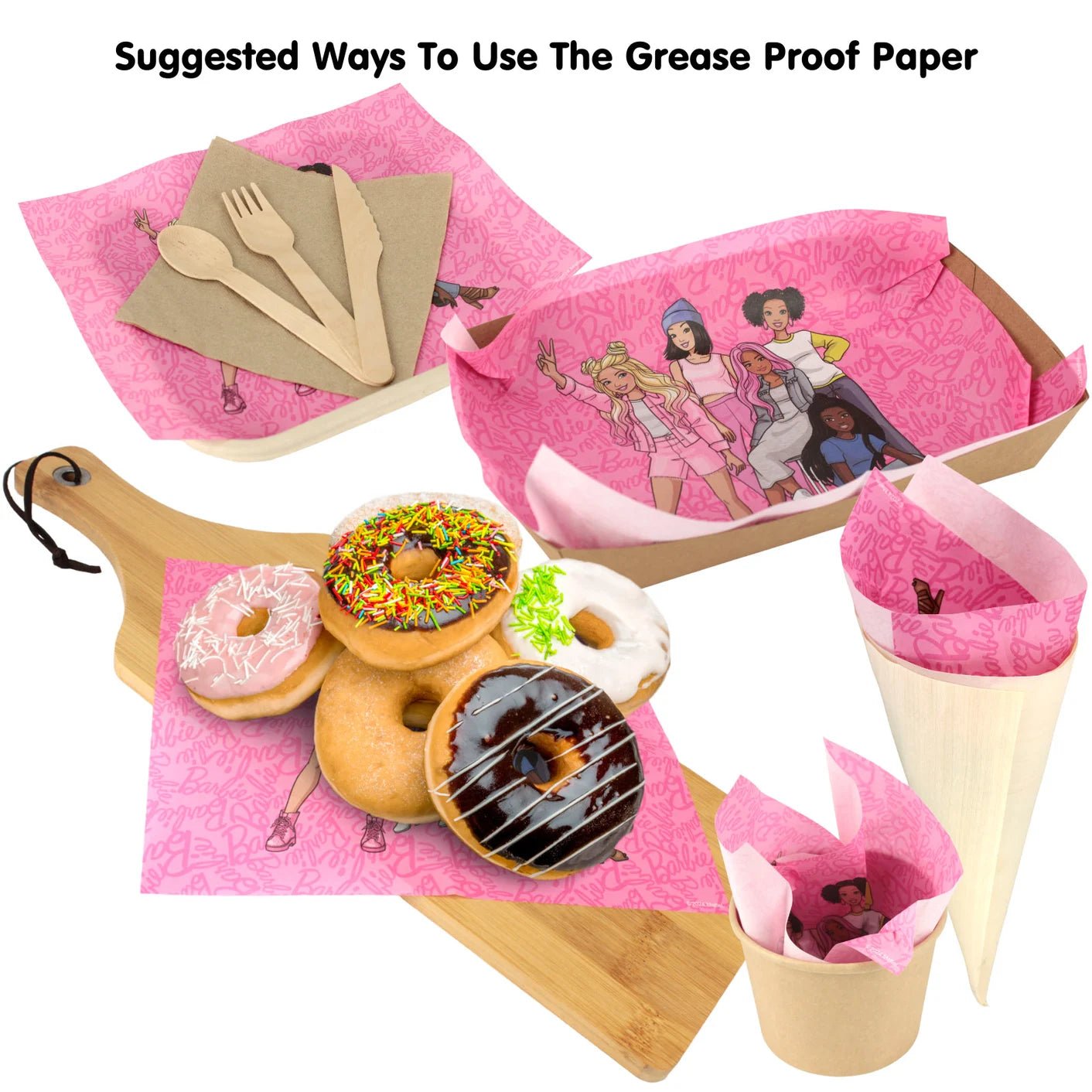 Barbie & Friends Grease Proof Papers 8pk - Party Owls