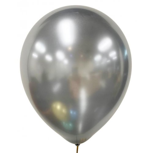 Chrome Silver Latex Balloons 30cm (12") 10pk - Party Owls