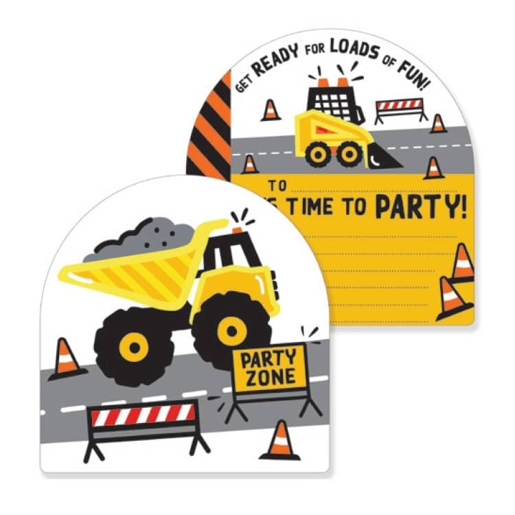Construction Party Invitations 8pk - Party Owls