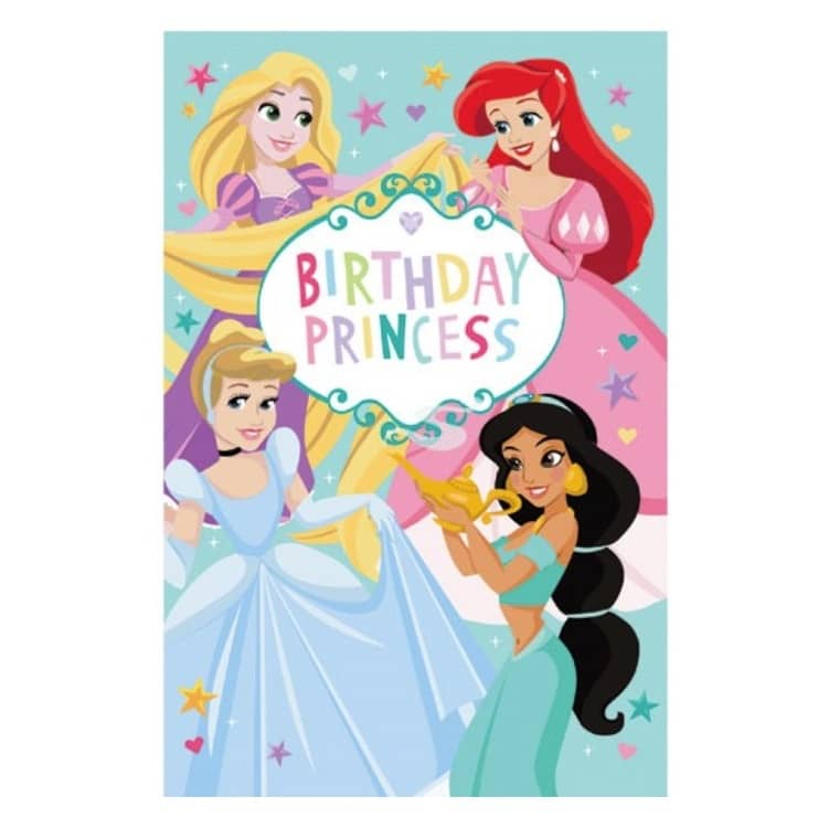Disney Princess Birthday Card 11.5cm x 18cm With Pink Envelope - Party Owls