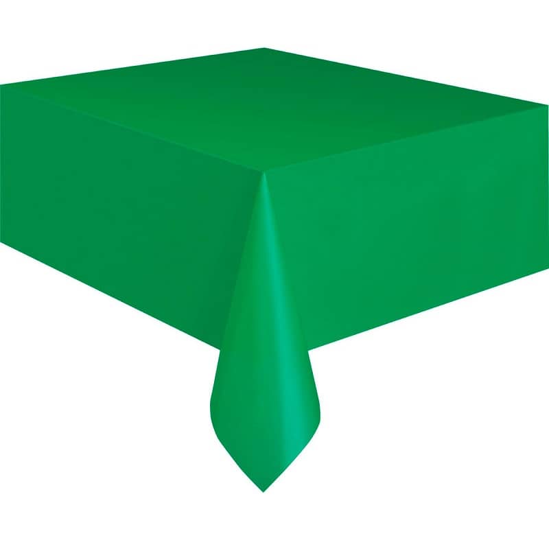Emerald Green Rectangle Solid Colour Plastic Table Cover 137cm x 274cm - Party Owls