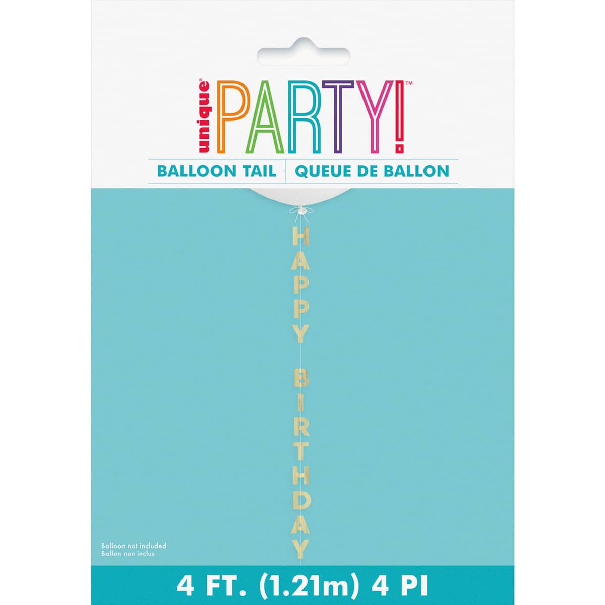 Gold Foil "Happy Birthday" Balloon Tail 1.21m (4') - Party Owls