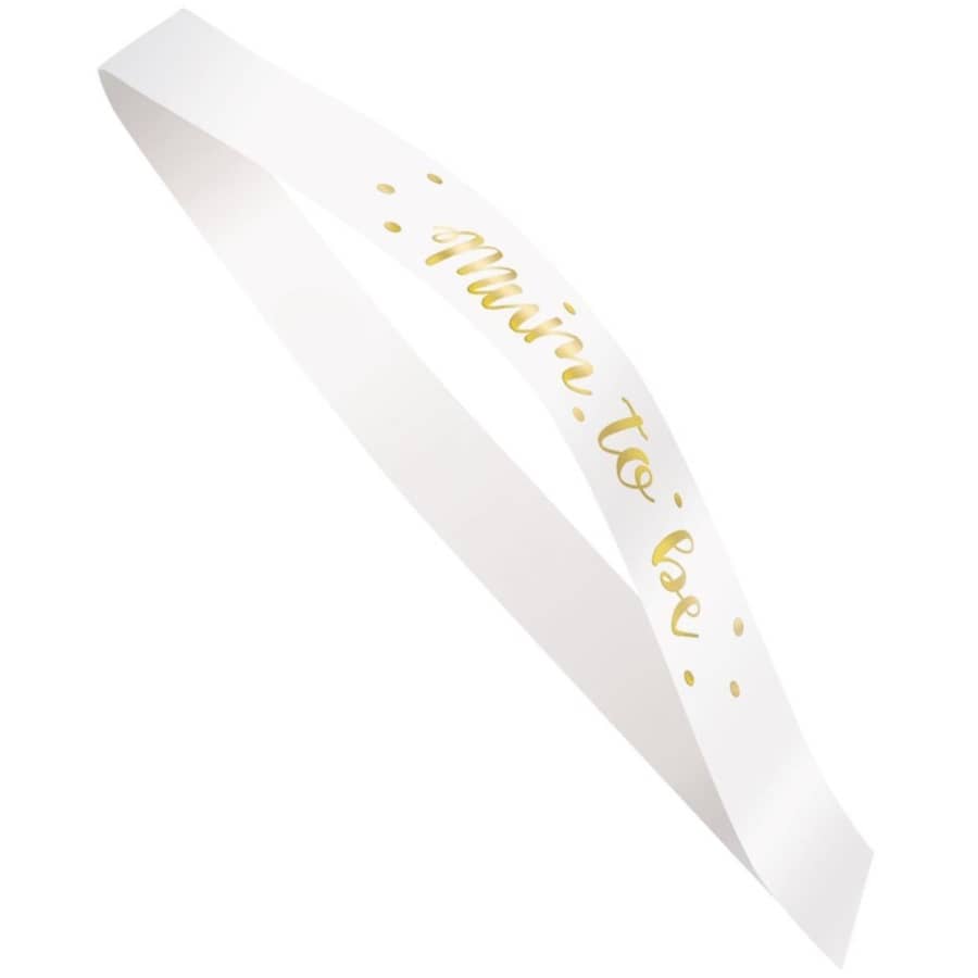 Gold Mum To Be Foil Stamped Satin Party Sash Baby Shower - Party Owls