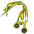 Gold Winner Medals With Green & Gold Ribbon 100pk - Party Owls