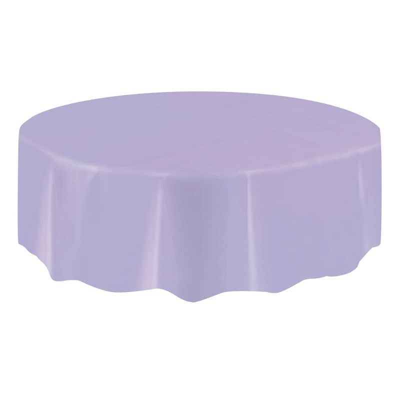 Lavender Solid Colour Round Plastic Table Cover 213cm (84") - Party Owls