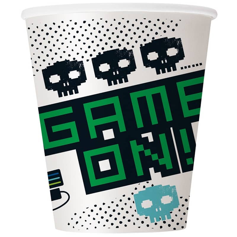 Level Up Video Gaming Party Paper Cups 8pk - Party Owls