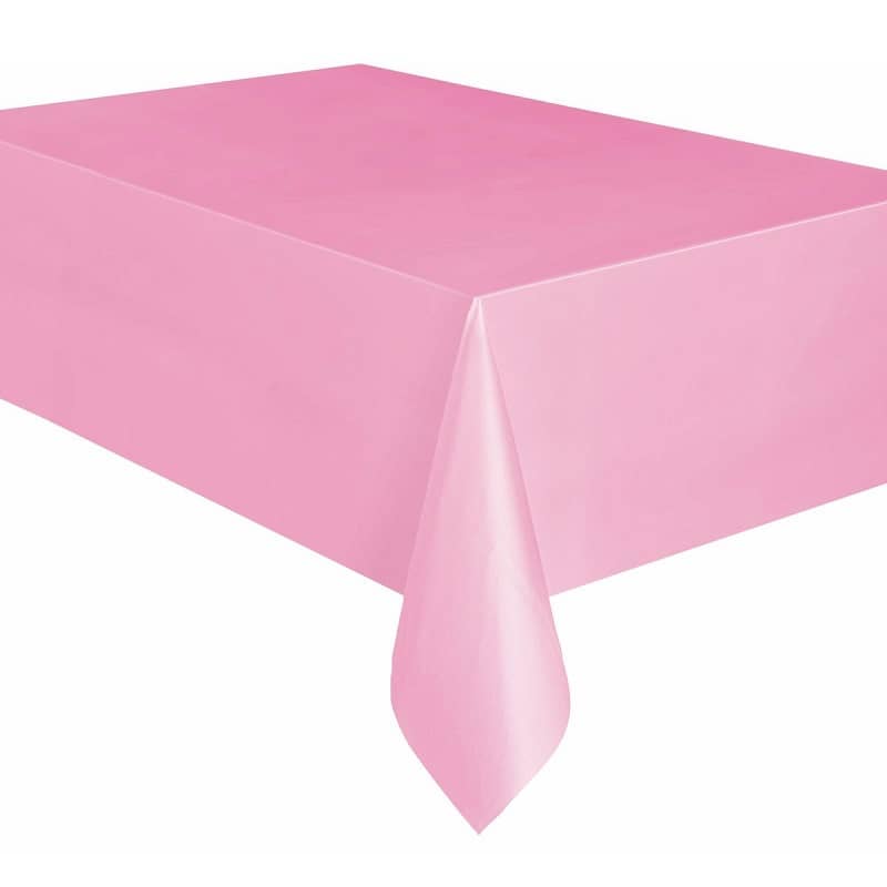 Lovely Pink Rectangle Solid Colour Plastic Table Cover 137cm x 274cm - Party Owls