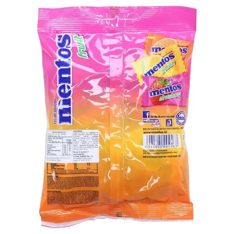 Mentos Fruit Chewy Dragees 135g Bag (50pcs) Single Flow Wrap - Party Owls
