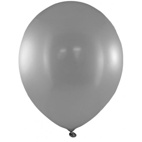Metallic Silver Latex Balloons 30cm (12") 25pk - Party Owls