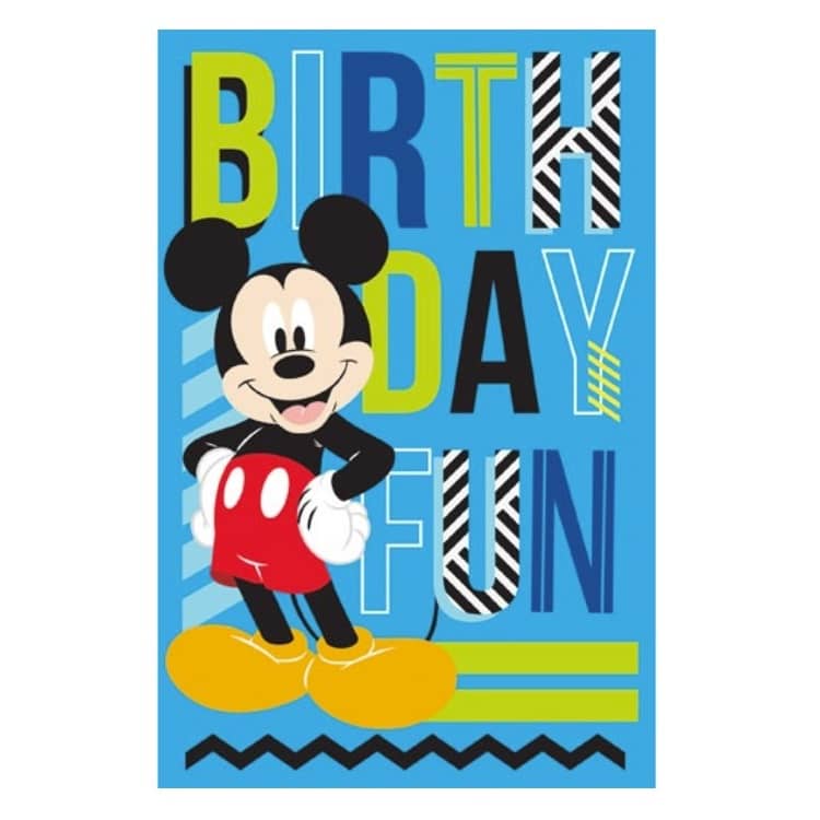 Mickey Mouse Birthday Card 11.5cm x 18cm With Blue Envelope - Party Owls