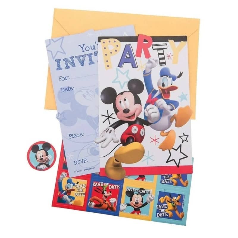 Mickey Mouse Party Invitations With Envelopes 8pk - Party Owls