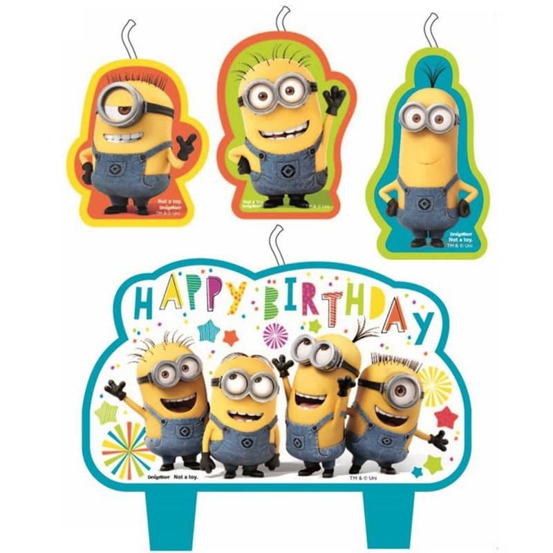 Minions Happy Birthday Candles 4pcs - Party Owls
