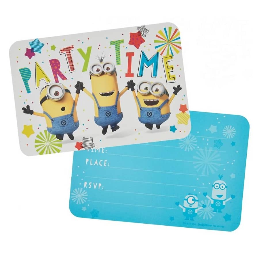 Minions Party Invitations 8pk With Envelopes - Party Owls