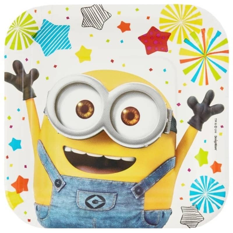 Minions Small Paper Plates 17cm (7") 8pk Tableware - Party Owls