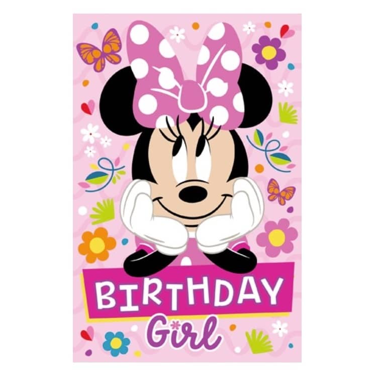 Minnie Mouse Birthday Card 11.5cm x 18cm With Pink Envelope - Party Owls