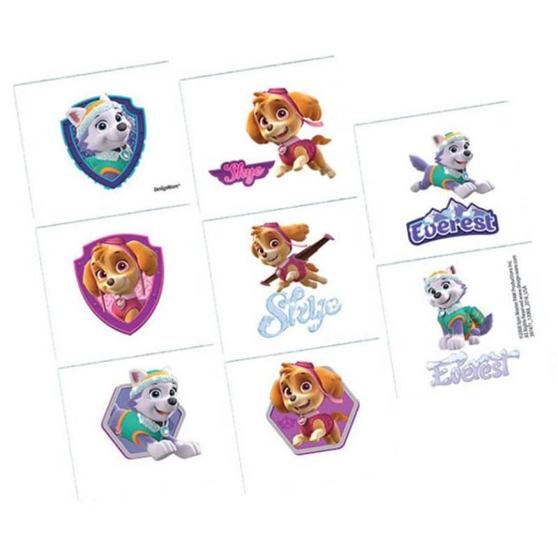 PAW Patrol Girls Fake Tattoos 8pcs Party Favour - Party Owls