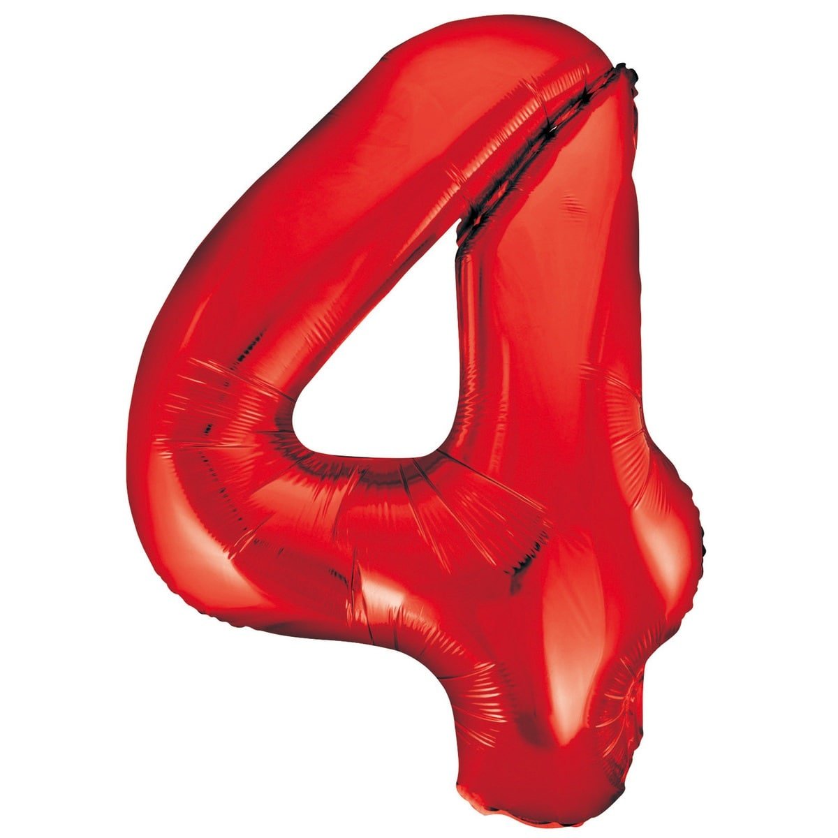 Red Number 4 Giant Numeral Foil Balloon 86cm (34") - Party Owls