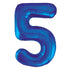 Royal Blue Number 5 Giant Numeral Foil Balloon 86CM (34") - Party Owls