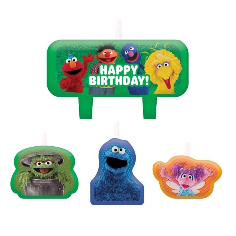 Sesame Street Happy Birthday Candles Set 4pcs - Party Owls