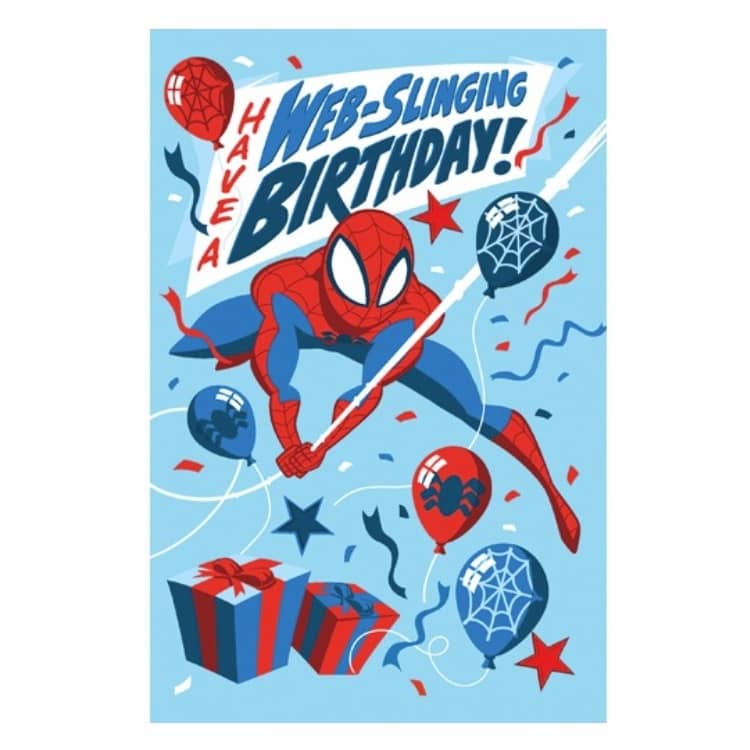 Spider-Man Birthday Card 11.5cm x 18cm With Red Envelope - Party Owls