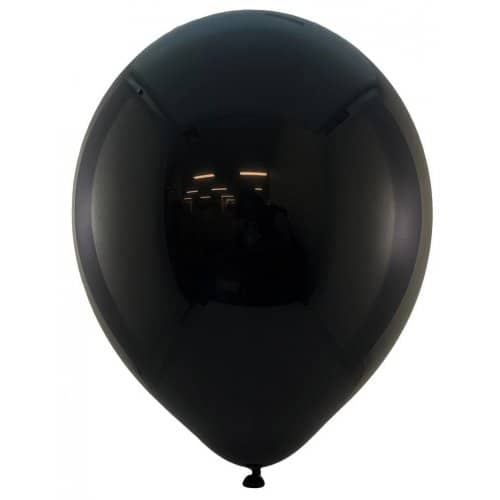 Standard Black Latex Balloons 30cm (12") 25pk - Party Owls