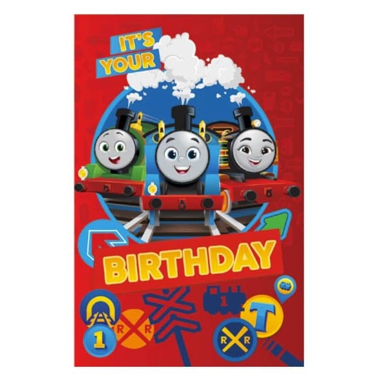 Thomas The Tank Engine Birthday Card 11.5cm x 18cm With Blue Envelope - Party Owls