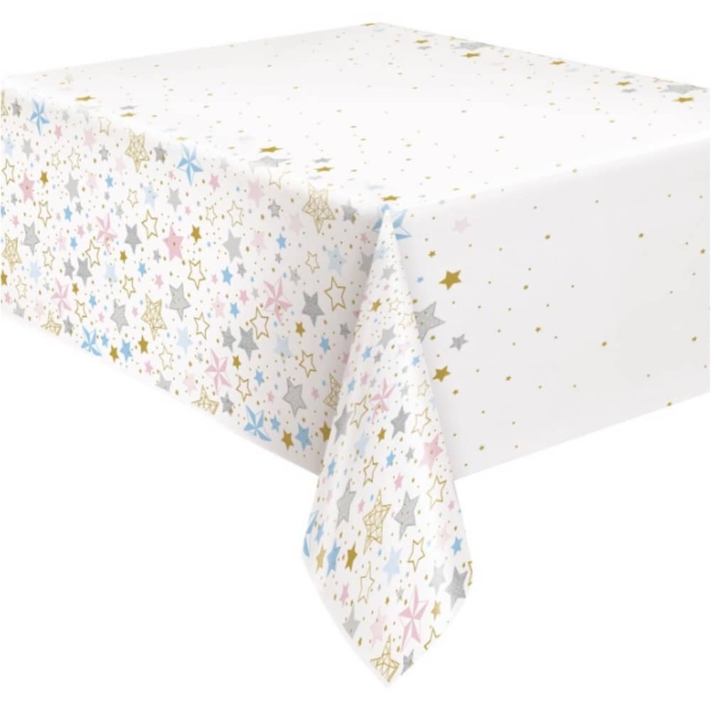 Twinkle Little Star Plastic Table Cover Tablecloth 1.37m x 2.13m (54'' x 84'') - Party Owls