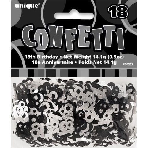 Glitz Black And Silver 18th Birthday Confetti 14g Table Decorations  - Party Owls