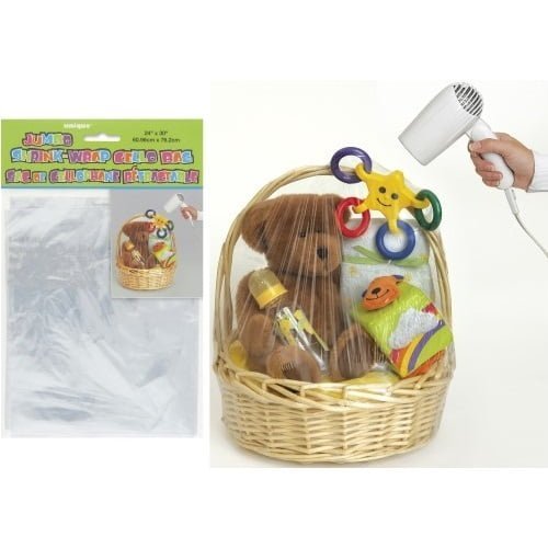 Jumbo Clear Basket Shrink Wrap Cello Bags For Gifts 43310 - Party Owls