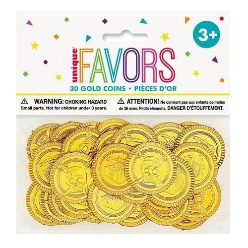 30pk Pirate Gold Coins Treasure Favours 84776 - Party Owls