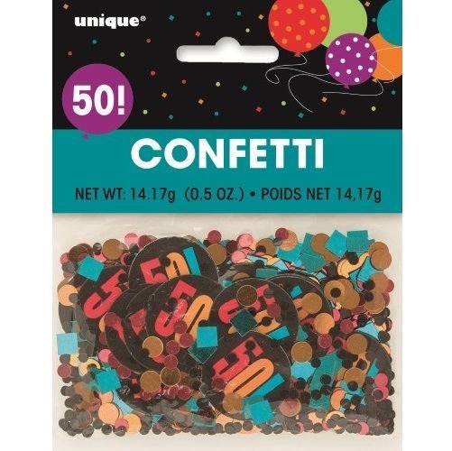 50th Birthday Confetti Table Decorations Multi-colour 45865 - Party Owls
