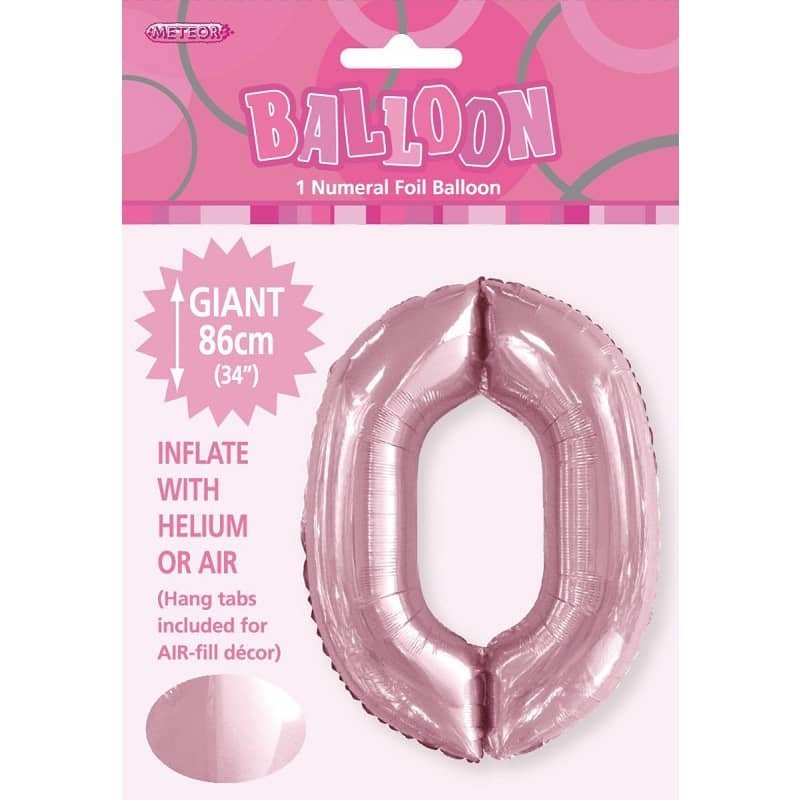 Lovely Pink Number "0" Giant Numeral Foil Balloon 50650 - Party Owls
