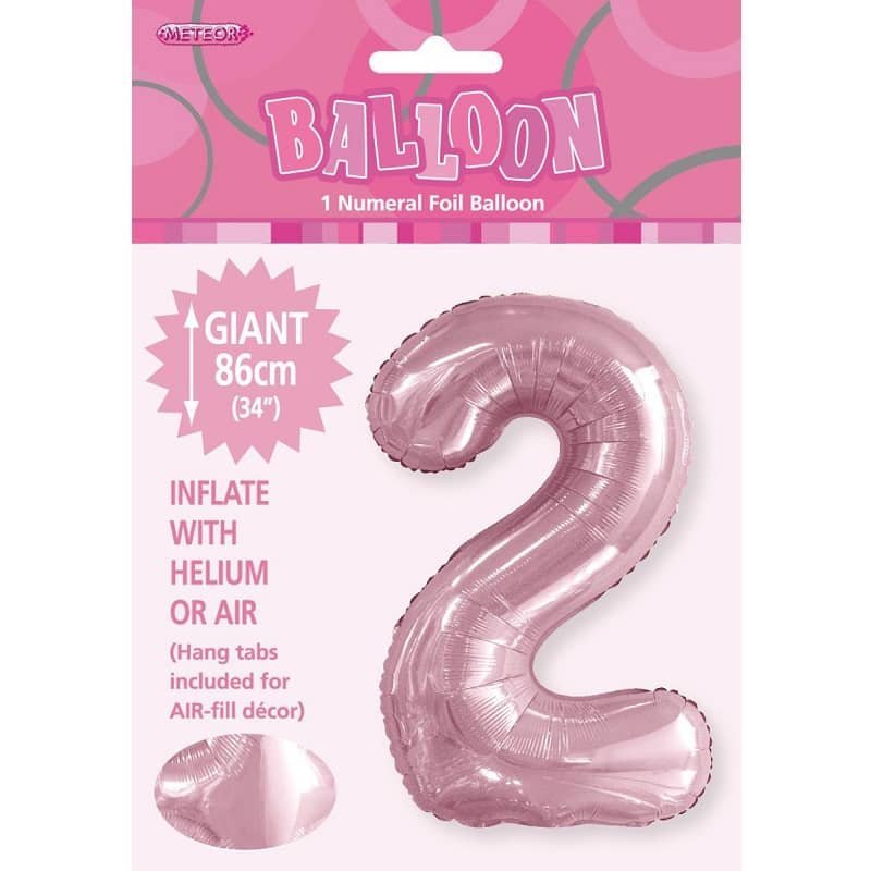 Lovely Pink Number "2" Giant Numeral Foil Balloon 86CM (34") 50652 - Party Owls