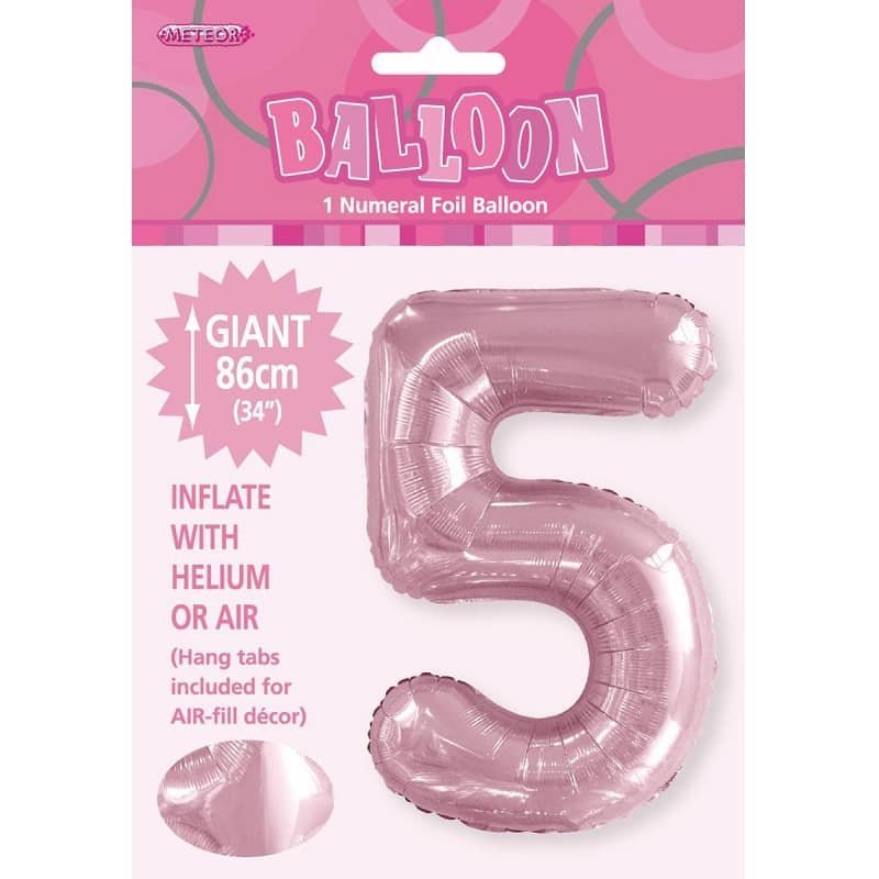 Lovely Pink Number "5" Giant Numeral Foil Balloon 86CM (34") 50655 - Party Owls