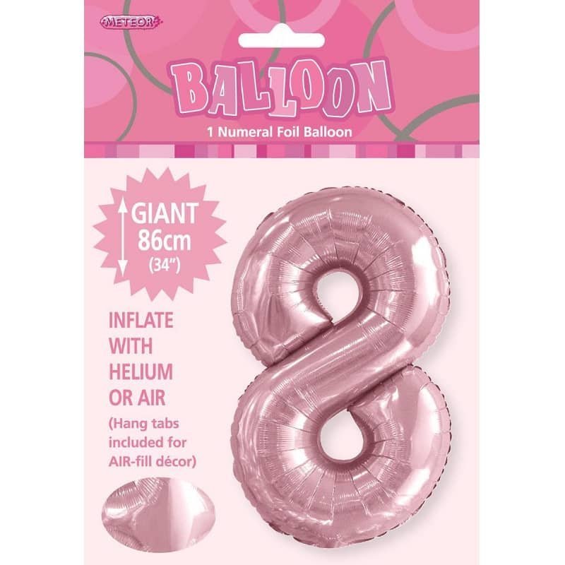 Lovely Pink Number "8" Giant Numeral Foil Balloon 86CM (34") 50658 - Party Owls
