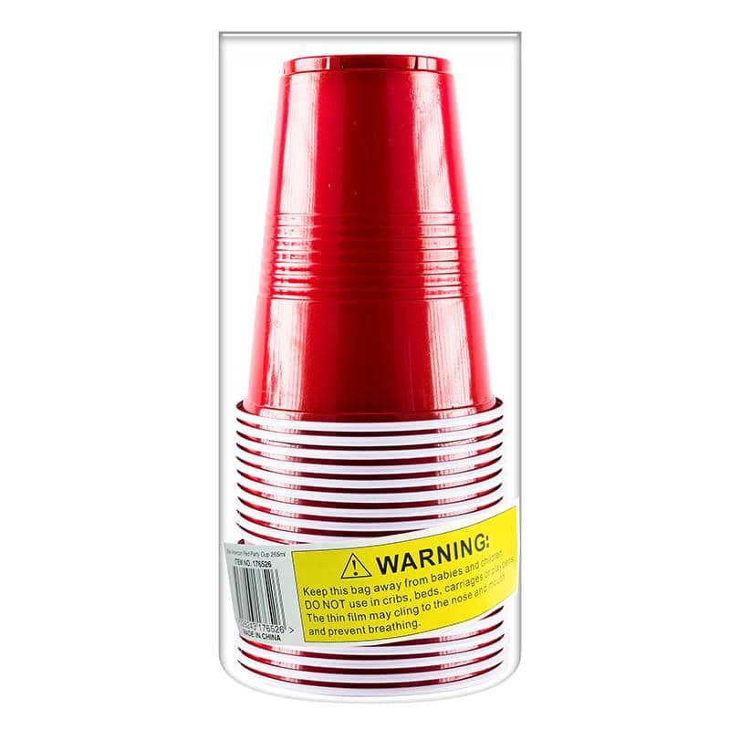 American Style Red Plastic Party Cups 265ml 20pk - Party Owls