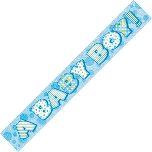 Baby Shower "A Baby Boy" Blue Prism Banner 3.6M - Party Owls