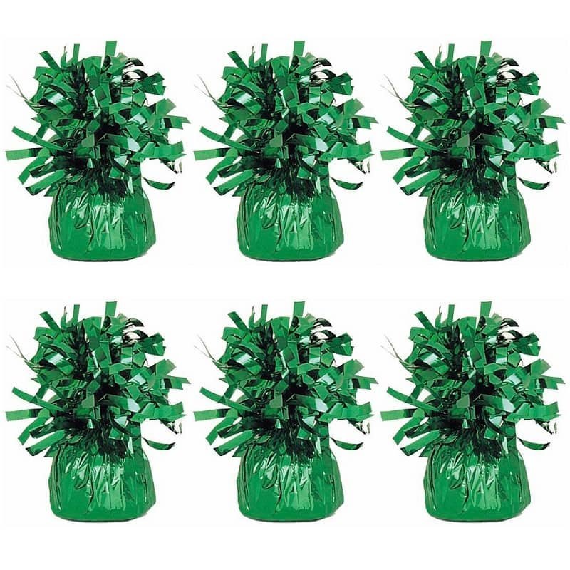 Emerald Green Foil Balloon Weights 6pk 4944 - Party Owls