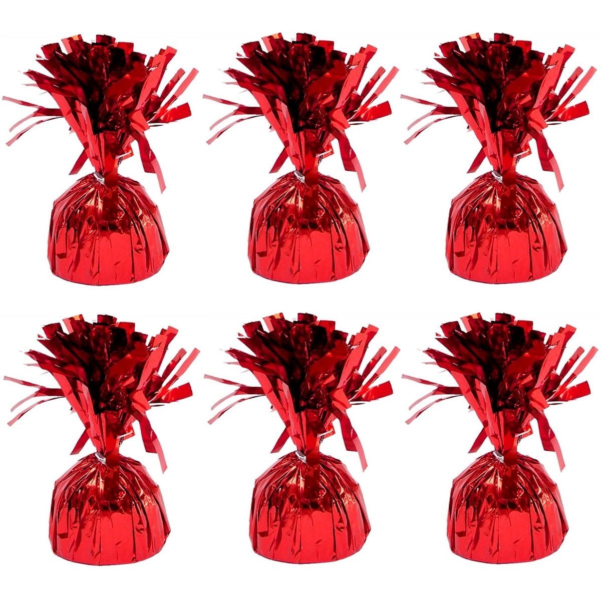 Red Foil Balloon Weights 6pk 4942 - Party Owls
