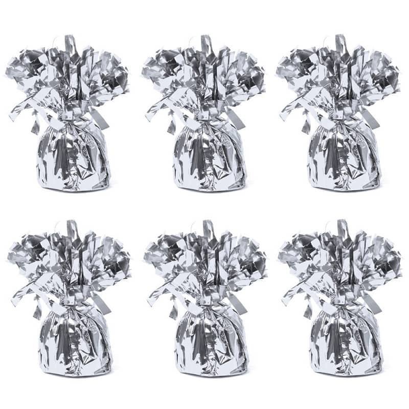 Silver Foil Balloon Weights 6pk 4939 - Party Owls