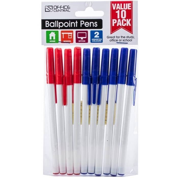 Ballpoint Pens 10pk Blue And Red Ink Colour 170036 - Party Owls