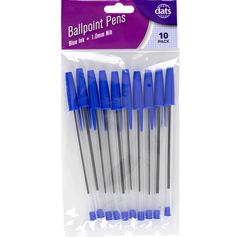 Ballpoint Pens 10pk Blue Ink Colour - Party Owls
