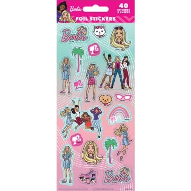 Barbie Sticker Sheets 40pk (2 Sheets) Party Favours - Party Owls