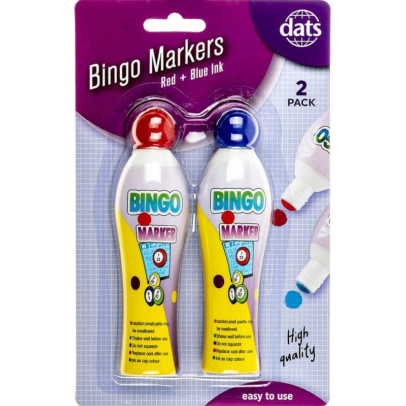 Bingo Markers 2pk Red And Blue Ink - Party Owls